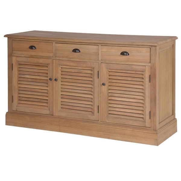 Weathered Oak Louvered Sideboard. Perfect for that Bedroom or Livingroom Setting. Dimensions: H: 850mm W: 1470mm D: 460mm.