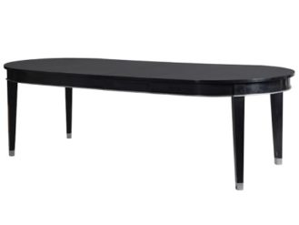 This Black Kensington Oval Dining Table is a great addition to any sleek dining setting.Product Information: Dimensions: H: 780mm L: 1720mm W: 1100mm
