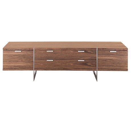 This Sleek Morton Low Entertainment Unit would fit perfectly in any clean and modern design setting.With, large storage draws and side cabinets.