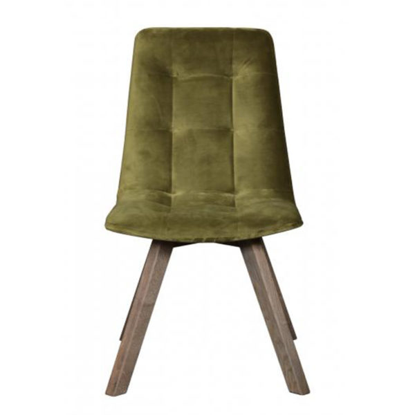 See the Atlanta Chair Wooden Legs in your home? The piece comes upholstered in green velvet with sturdy wooden legs for support.