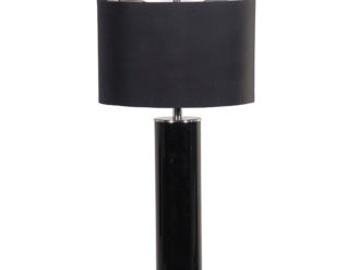 See this Black Cylinder Glass Lamp with Black Shade in your homes lighting collection?This piece has a sleek design which fits almost any interior setting.