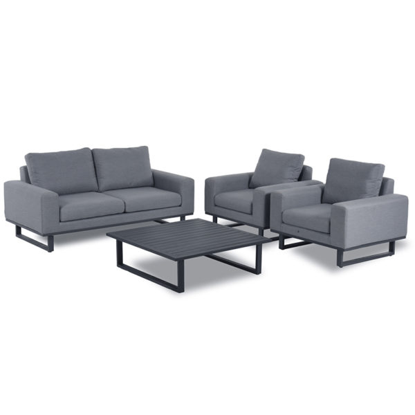 See the Ethos Sofa Set in your outdoor furniture collection?The range offers a uniquely design, with bold lines and thick armrests for supreme comfort.