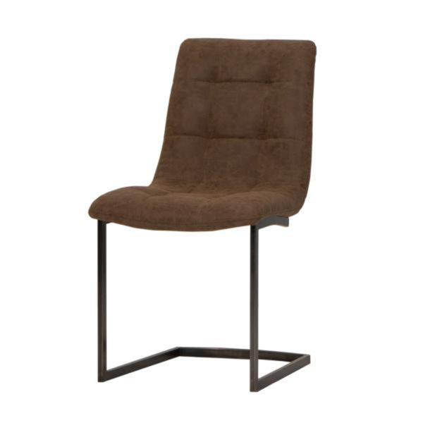 See this beautiful Hampton Chair in your home? This piece comes upholstered in a Brown Leather with sturdy Steel Legs. Width: 47cm Depth: 62cm Height: 93cm