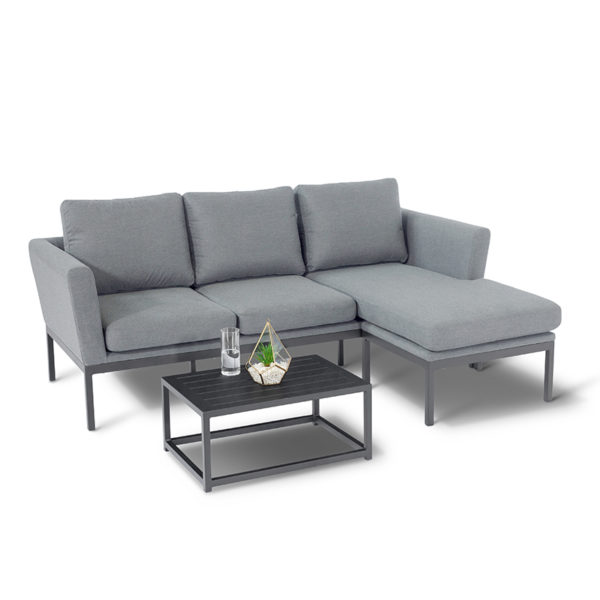 The Pulse has become a highly popular set With a footstool that can sit on either side of the sofa this piece can easily be placed in any outdoor setting.