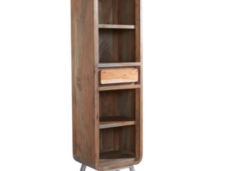 See this Aspen Narrow Bookcase in your home? this range brings a new dimension to furniture by combining solid hardwood with reclaimed metal.