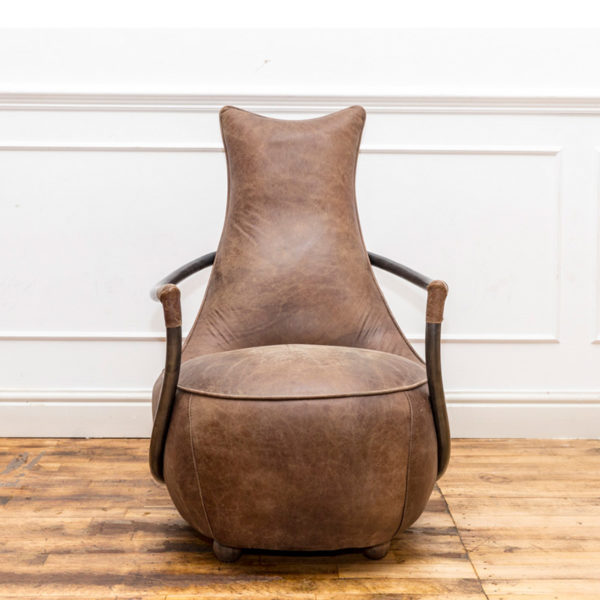 See this Maverick Retro Relax Chair in your home? The piece carries its exudes a retro laid back design and comes upholstered in classic brown leather.