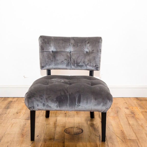 See this Bespoke Velvet Chair in your home? This piece comes upholstered in a grey house velvet with deep buttoning for extra detail.