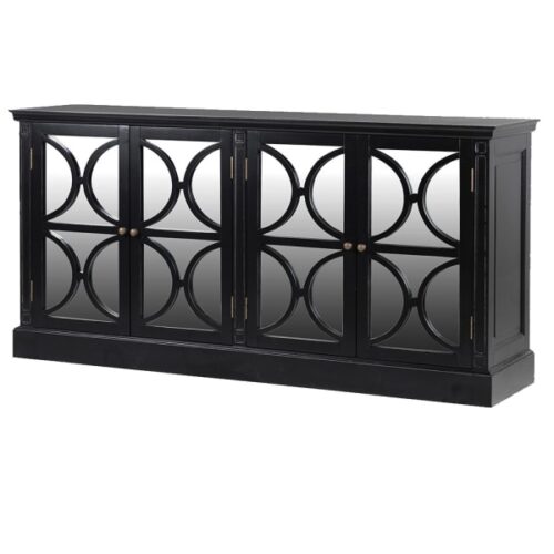 The Beaumont Black Mirrored Sideboard with four doors