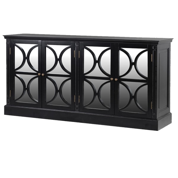 The Beaumont Black Mirrored Sideboard with four doors The Beaumont Black Mirrored Sideboard with four doors